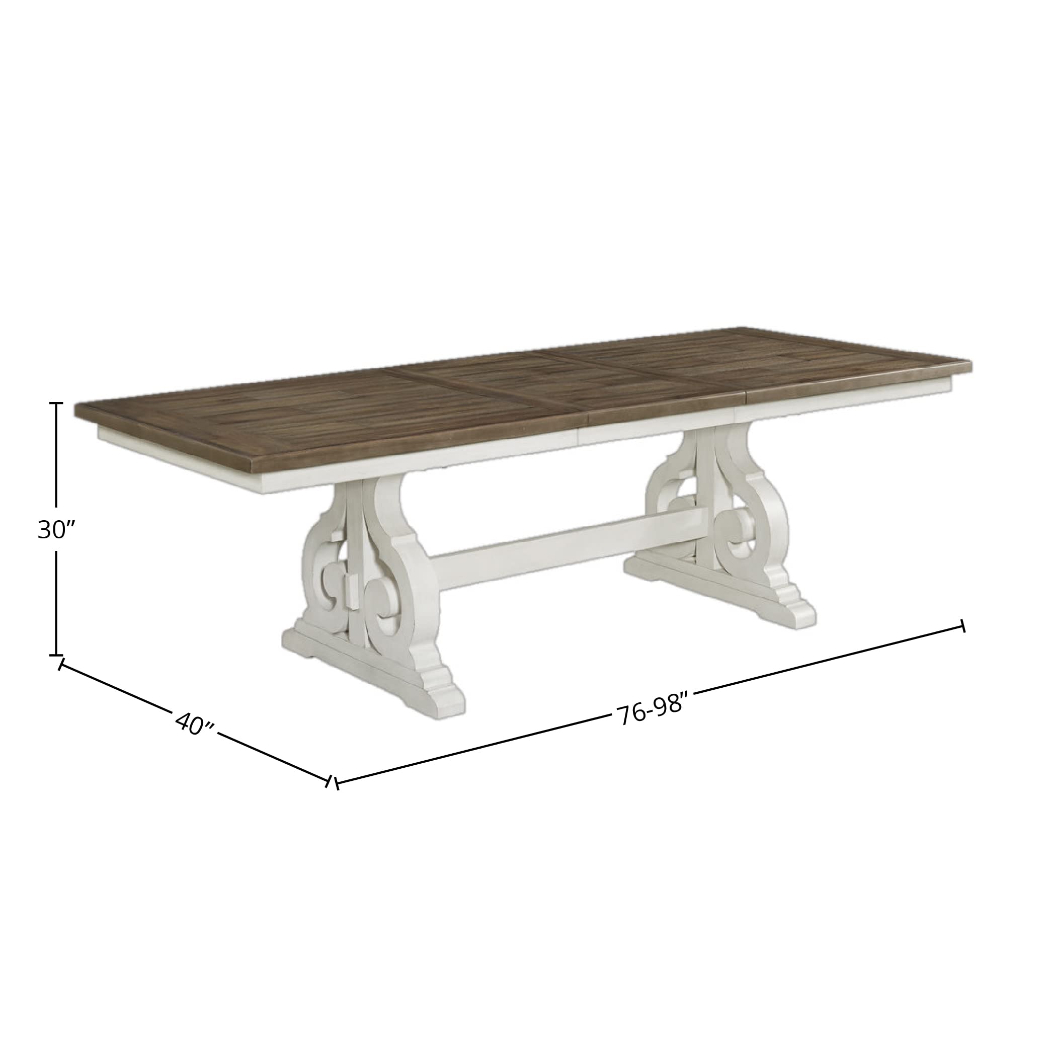 Intercon Drake 76-98" Wide Trestle Dining Table - Thumbnail 3