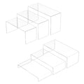 Sezanrpt Acrylic Display Risers 6pcs, Clear Rectangular Display Organizer Stands, Acrylic Display for Funko Pop Figure, Desserts
