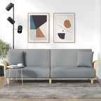 vidaXL Convertible Sofa Bed with Armrests - Modern Light Gray Fabric Sleeper Couch with Extra Pillows, Thick Padded Seats, Durable Plywood Frame