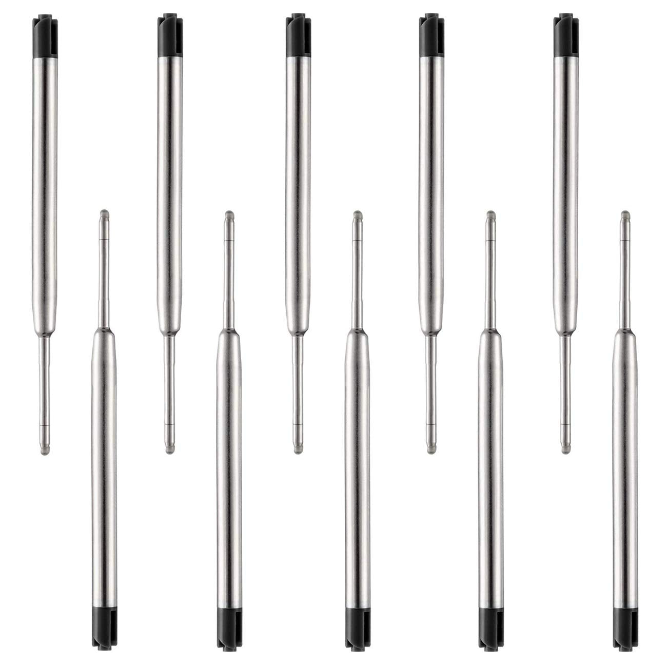 Obacle Ballpoint Pen Refills Black, 1.0Mm Medium Point Smooth Writing For Ballpoint Pens, Black Ink, 3.85Inch (9.8Cm), 10 Pack (