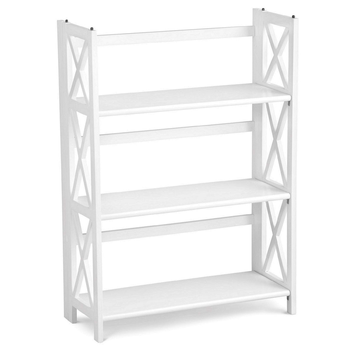 Casual Home Montego 3-Shelf White Fold Bookcase, 27.5&quot; Wide