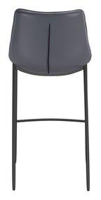 Zuo Magnus Barstool Dark Gray & Black