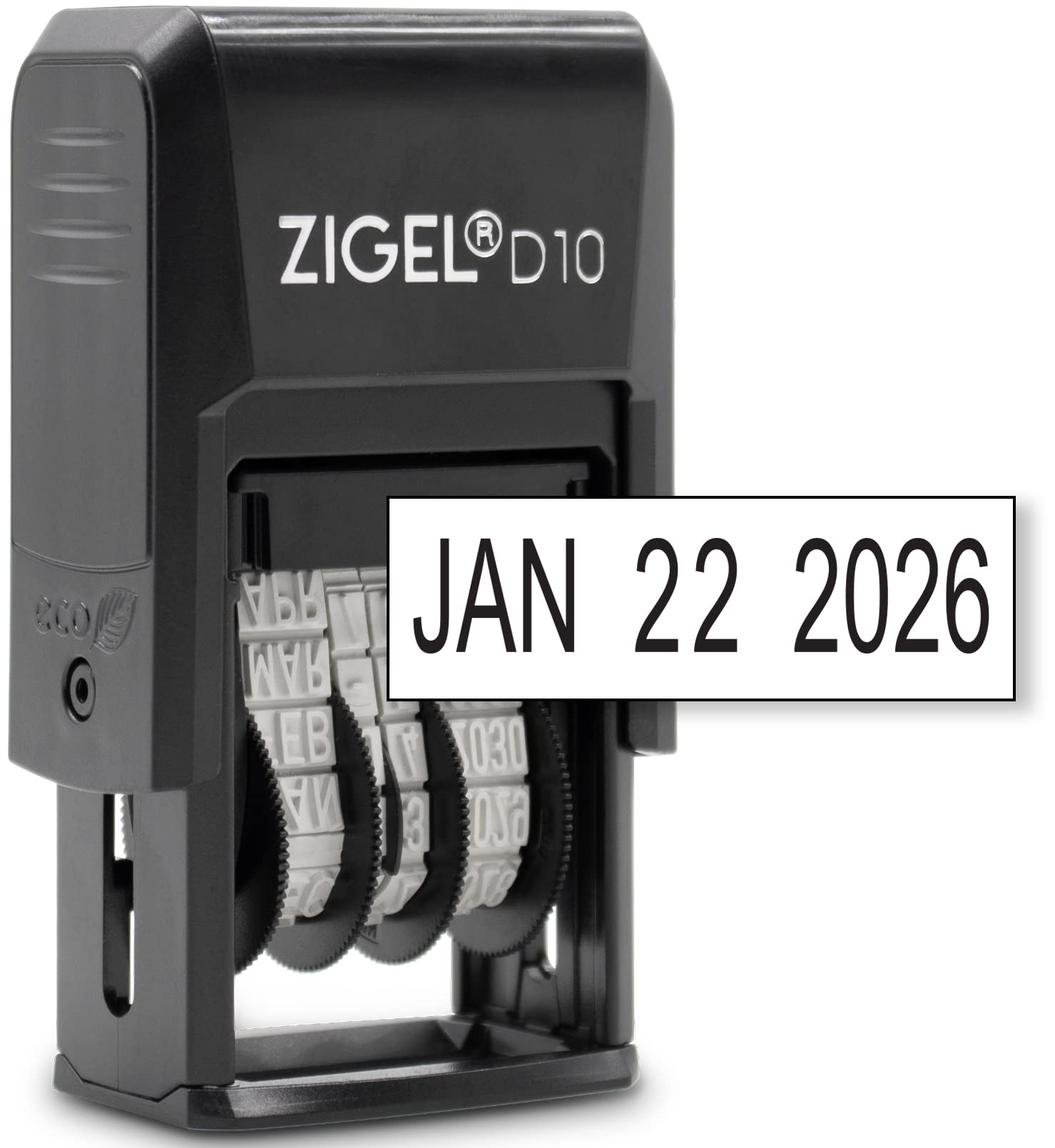 Zigel D10 Office Date Stamp - Self Inking Date Stamp - Black