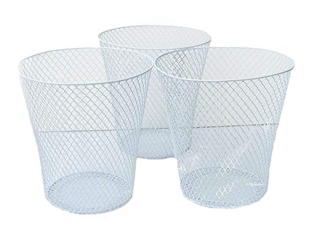 Black Wire Mesh Round Waste Basket (3 Pack), Set of 3