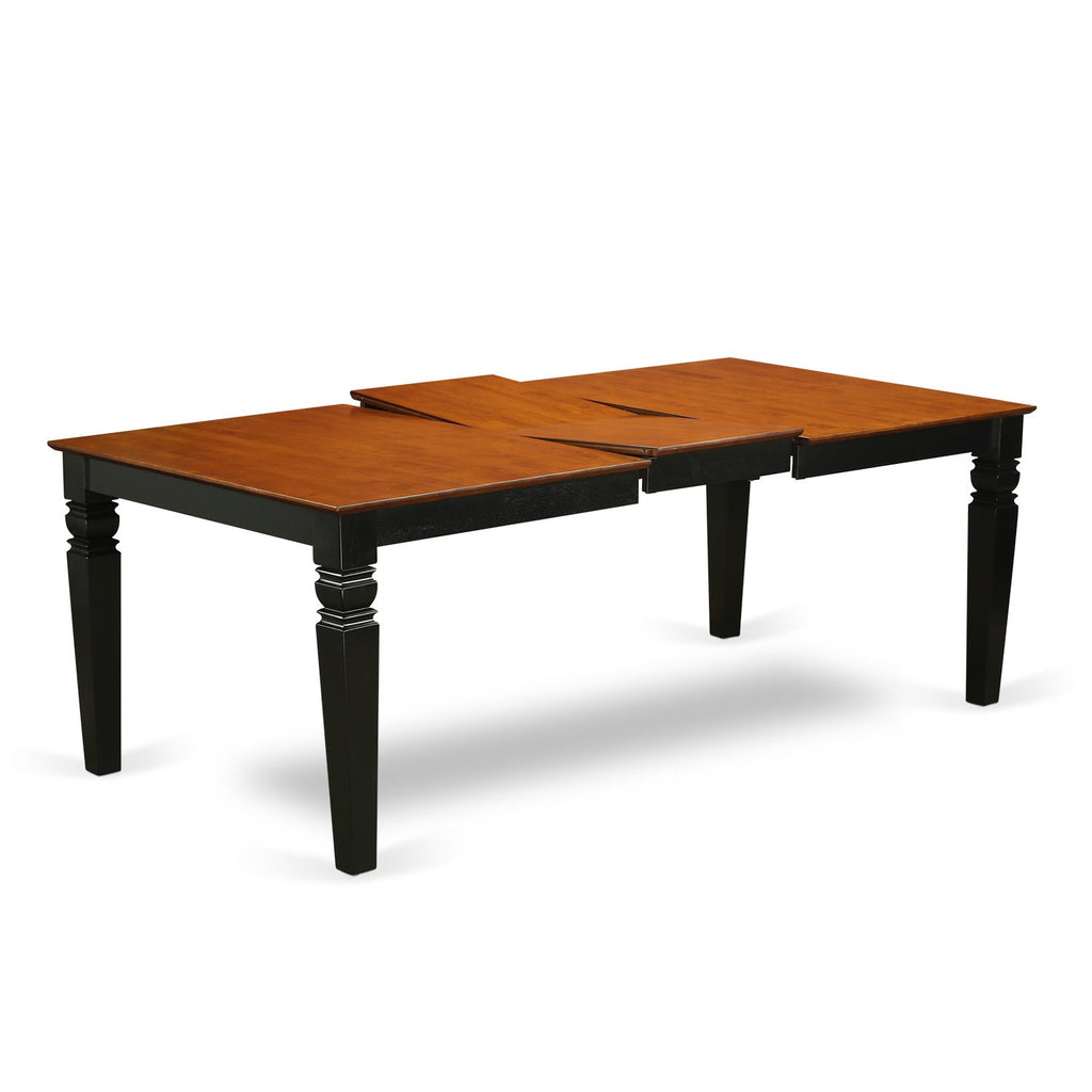 East West Furniture Lgno5-Bch-W 5 Piece Dining Room Table Set Includes A Rectangle Wooden Table With Butterfly Leaf And 4 Kitchen Dining Chairs, 42X84 Inch, Black & Cherry