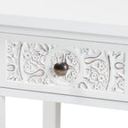 Baxton Studio Yelena 13.8-inch W x 12.6-inch D End Table, White/Chrome (236-13334-HiT)