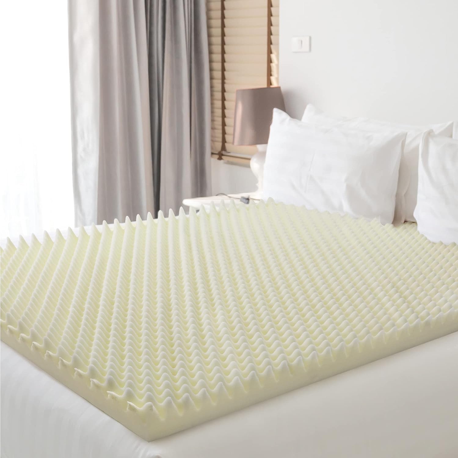 Vaunn Medical Egg Crate Mattress Topper, Fragrance-Free, Dye-Free, Convoluted Foam For Pain Relief On Pressure Sores, Ventilated