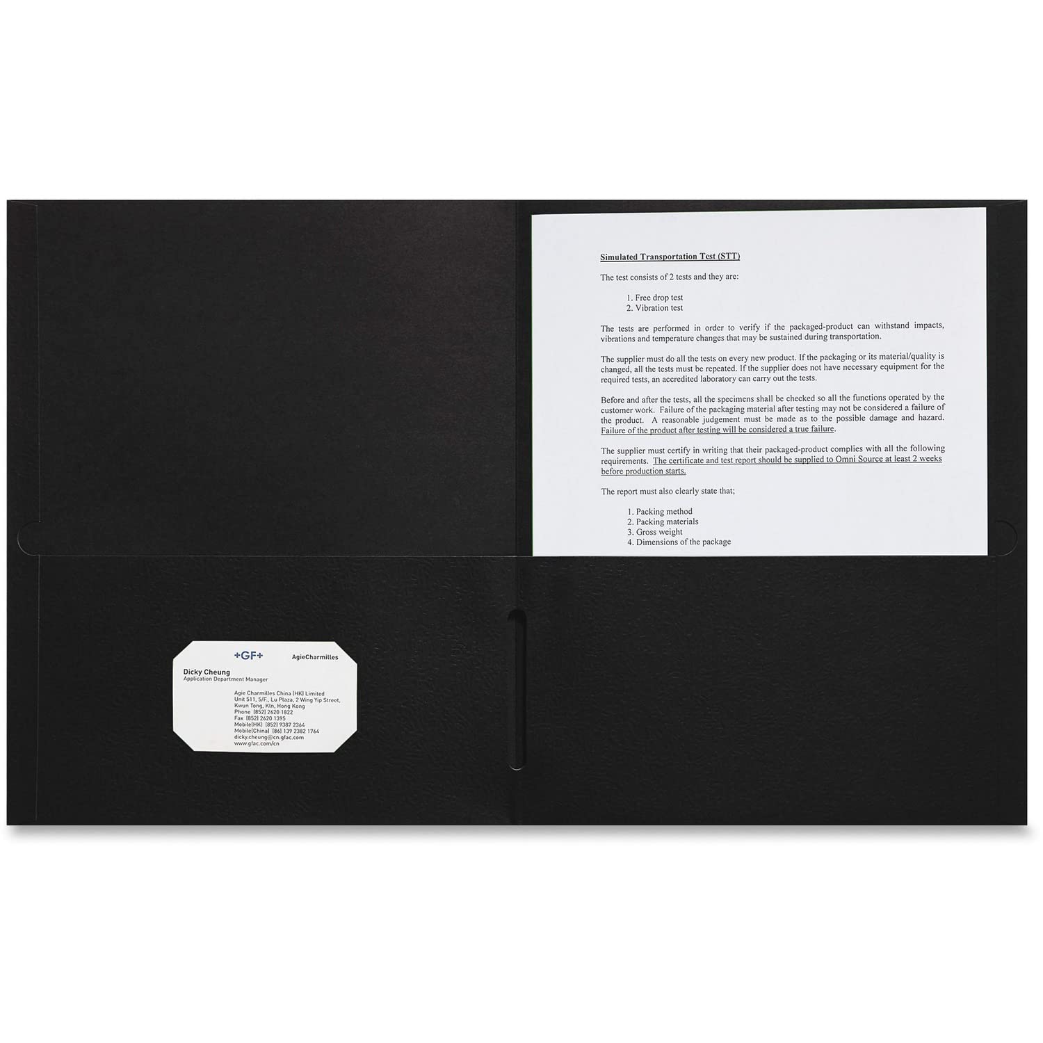 Sparco 78546 2-Pocket Portfolio, 25/Bx, Black