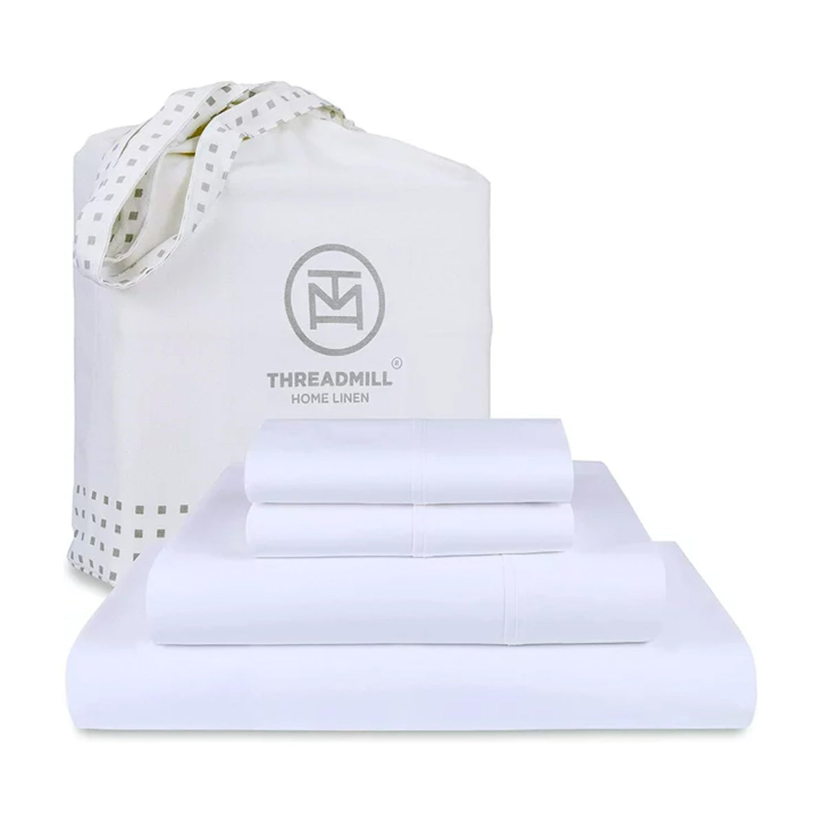 Threadmill 100% Supima Cotton Sheets King Size - 1200 Thread Count, 4Pc King Size Sheets Set, Smooth Sateen Weave King Sheets, U