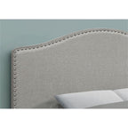 Monarch Specialties I 6013F Bed, Headboard Only, Full Size, Bedroom, Upholstered, Linen Look, Grey, Transitional