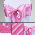 Satin Chair Sashes Ties - Babenest Upgraded 50 Pcs Chair Ribbons Bows For Wedding Banquet Party Christmas Events Decoration (Pink)