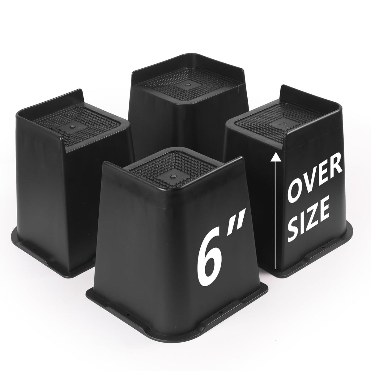 Sunifier Bed Risers 6 Inch Heavy Duty 4 Pack, L Shape Furniture Risers 6 Inch, Oversized Lifts Risers For Couch, Table, Sofa, De