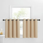 Nicetown Kitchen Window Tiers - Energy Saving Thermal Insulated Short Half Grommet Curtains For Bathroom/Nursery/Thanksgiving, Biscotti Beige, 1 Pair, 52' Wide X 30' Long