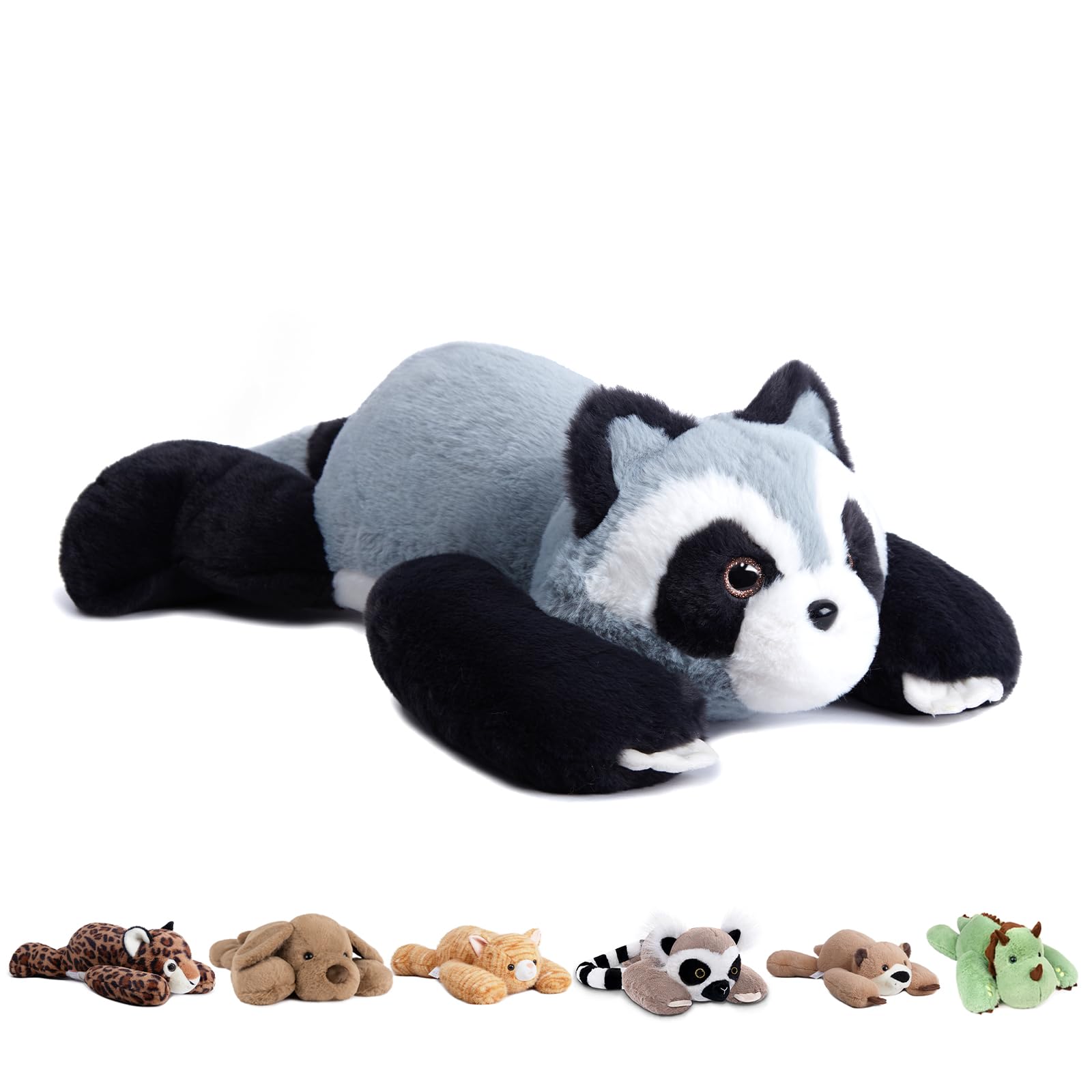 Niuniu Daddy 20' | 3.3 Pound Raccoon Weighted Stuffed Animals For Kids Adults, Soft Raccoon Plushies Animal Toys For Sleeping H