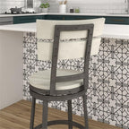 American Woodcrafters Colson Distressed White Metal Swivel Counter Barstool