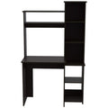 DEPOT E-SHOP Aramis Desk with Five Shelves and Two Superior Shelves, 63" H, Black, Office