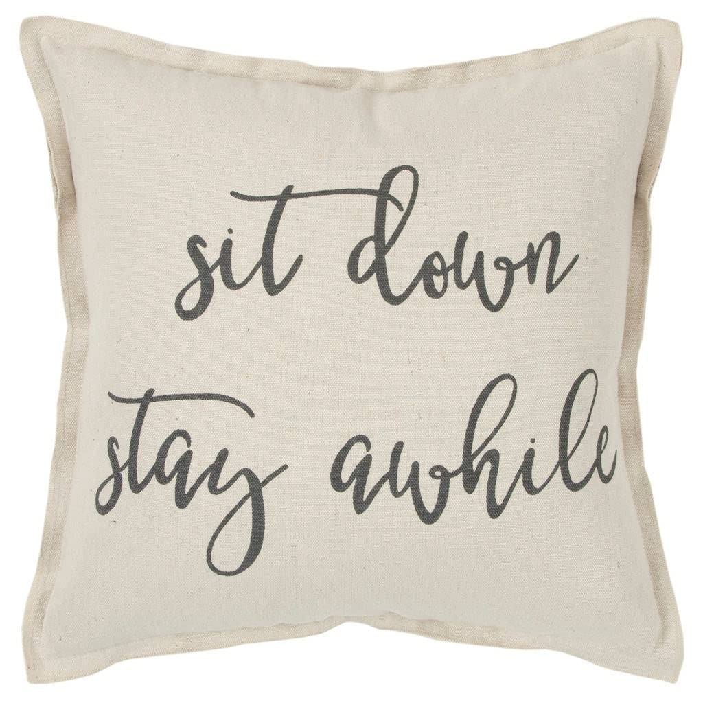 Rizzy Home &quot;Sit Down, Stay Awhile Pillow
