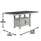 Steve Silver Co Grey Counter Height Chevron Veneer Top, Hidden Storage, Stylish Transitional Design Table, Two-tone Stone Gray and Charcoal
