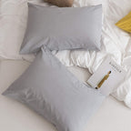 Jellymoni Pillowcases Standard Set Of 2 Cotton Envelope Pillow Covers Light Grey 20  26In Bed Pillow Cases 100% Washed Cotton So