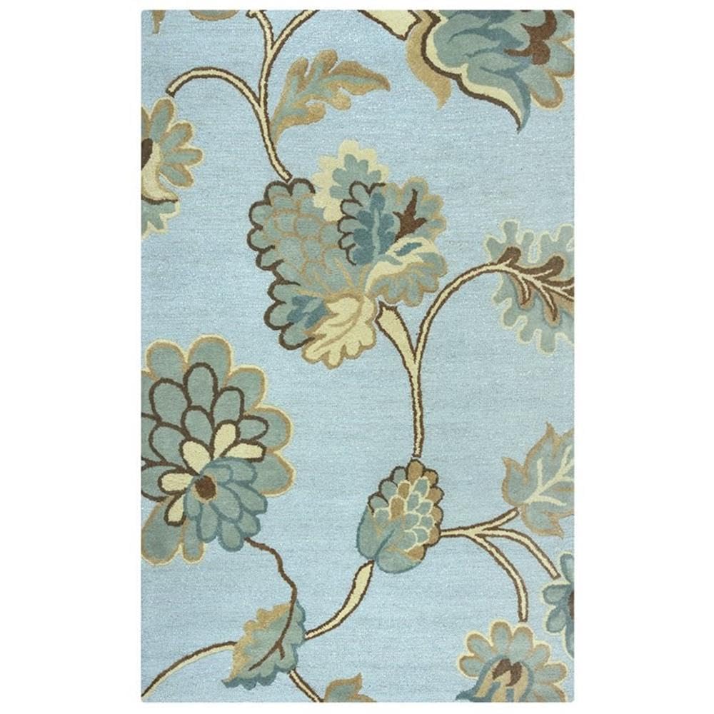 Rizzy Home Alora Decor Charming 3' X 5' Floral Blue/Gray/Rust/Blue Hand-Tufted Area Rug
