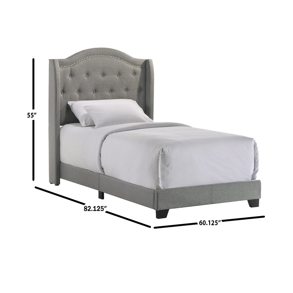 Intercon Rhyan Twin UPH Bed Platform, Gray