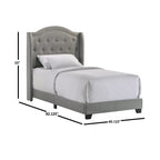 Intercon Rhyan Twin UPH Bed Platform, Gray