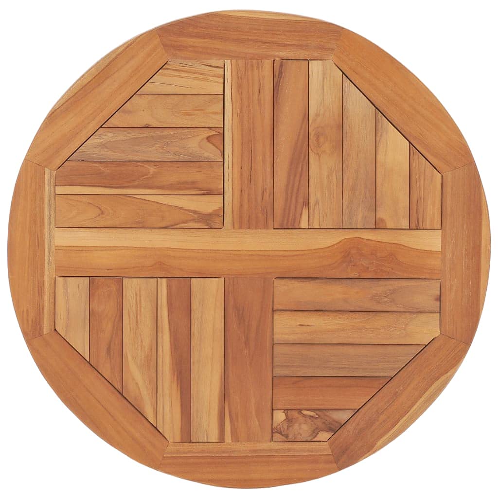 vidaXL Solid Round Teak Wood Tabletop | 23.6-Inch Diameter, 1-Inch Thickness | Durable, Seasoned and High-Strength Natural Wood | Perfect for Home, Restaurants, Cafes, Hotels