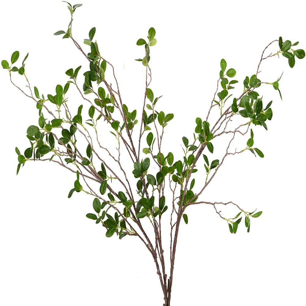 3pcs Artificial Branches Plants Greenery Stems Faux Branches for Vase Plant Artificial Eucalytus Branches Fake Ficus Twig (45''/