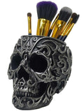 Cuzokola Gothic Skull Makeup Brush Holder Decor Vanity Decor With Strong Resin,Pen Holder For Home Office Desk Decorative&Succul