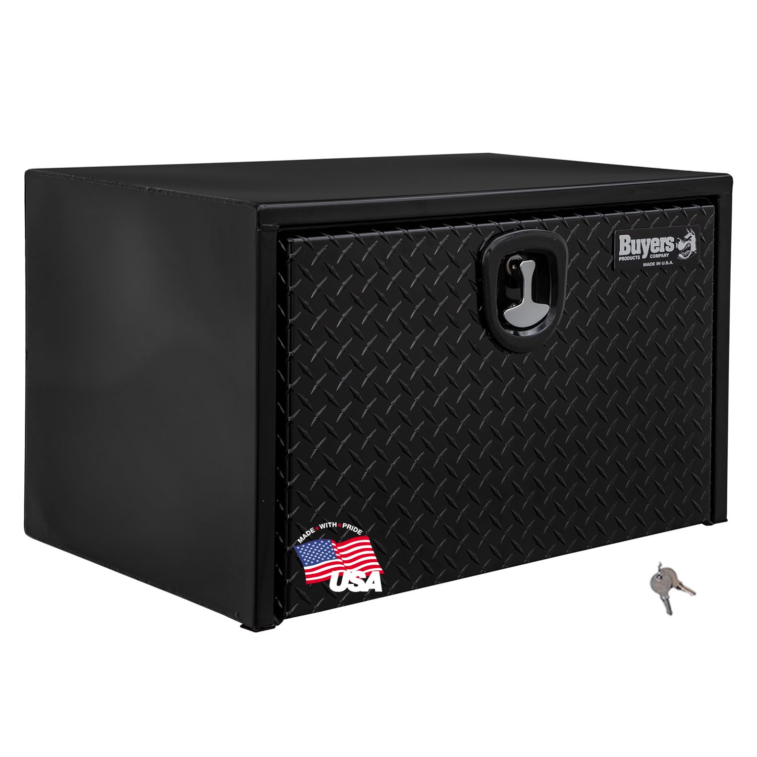 Buyers Products 1702503 Black Steel Underbody Truck Box With Aluminum Diamond Tread Door, 18 x 18 x 30 Inch, Made in USA, Profes