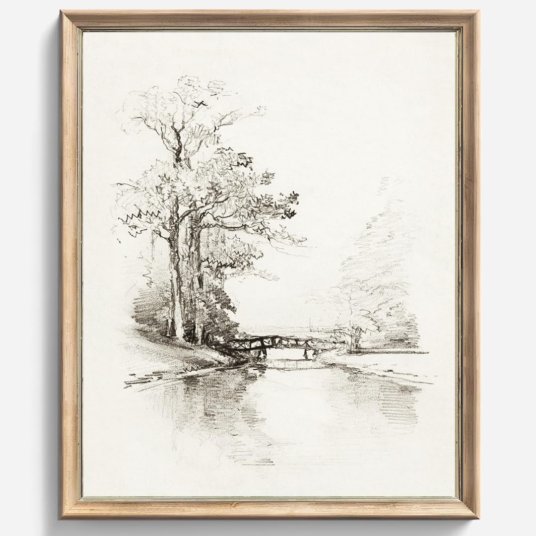 Vintage Wall art, Classical Paintings Poster Prints, Sketch Room Decor for Home Office Bedroom Living Room, Bathroom Wall Decor 