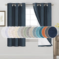 PrinceDeco Linen Blackout Curtains for Bedroom 64 Inches Long 100% Absolutely Blackout Linen Curtains Linen Blend Window Drapes 