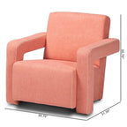 Baxton Studio Madian Light Red Fabric Upholstered Armchair