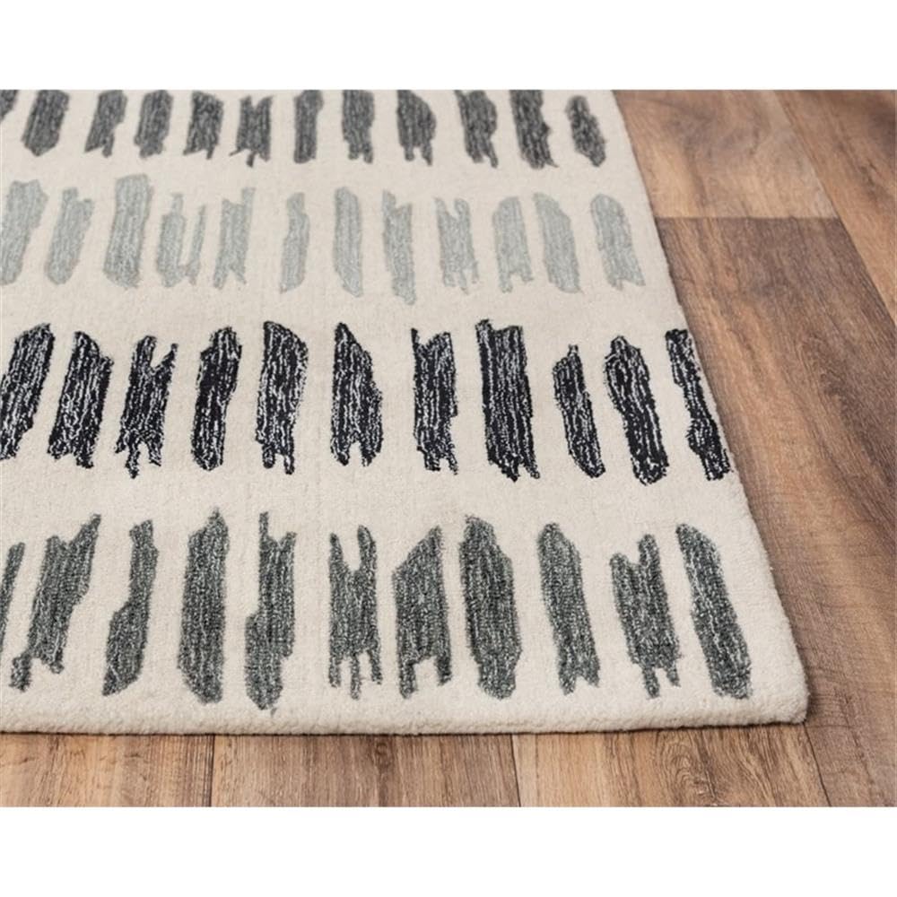 Alora Decor Rivera 5' X 8' Stripe Gray/Ivory/Charcoal Hand-Tufted Area Rug