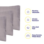 Full Size Bed Sheets - 6 Piece 1500 Supreme Collection Fine Brushed Microfiber Deep Pocket Full Sheet Set Bedding - 2 Extra Pillow Cases, Great Value, Full, Pinstripe Gray