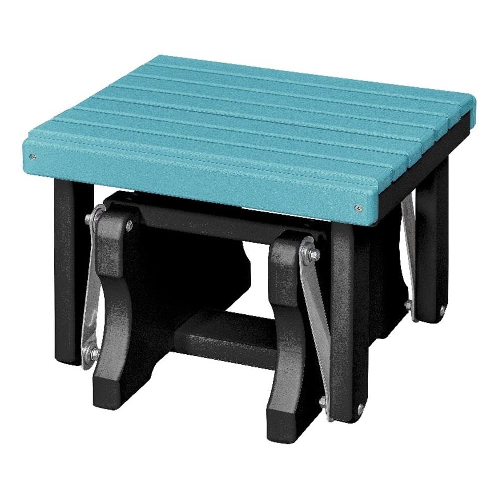 American Furniture Classics Model 601Arb Gliding Ottoman In Aruba Blue And Black, Made In Usa