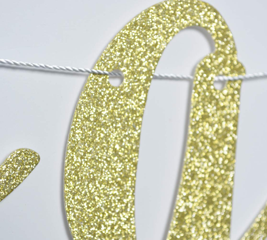 Friendsgiving Banner For Thanksgiving Day Friends Party Decorations Pre-Strung Home Garland (Gold Glitter)