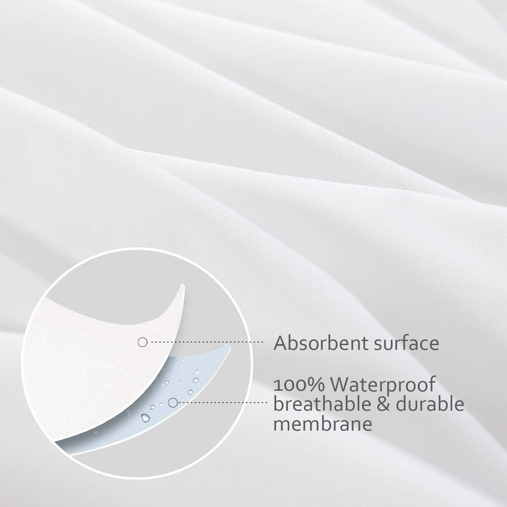 Queen Pillow Protector Zippered 4 Pack Queen Size 20 X 30 Inch Waterproof Pillow Case Protector Down Feather Proof Pillow Covers Encasement Pillow Case White