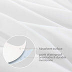 Queen Pillow Protector Zippered 4 Pack Queen Size 20 X 30 Inch Waterproof Pillow Case Protector Down Feather Proof Pillow Covers Encasement Pillow Case White