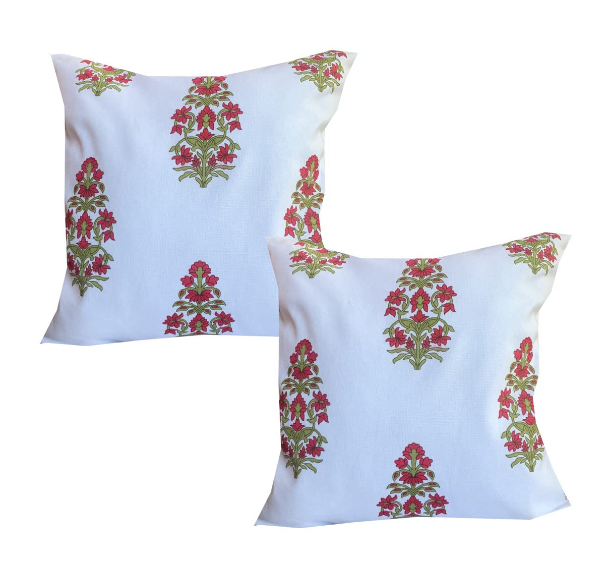 Pink Parrot Cotton Designer Decorative Throw Pillow Covers/Cushion Covers (16X16 Inches)  Set Of 2 Pcs Code0141
