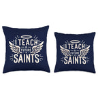 Back To School Parochial Catholic Teacher Gifts Happy Back To School Catholic Parochial Teacher Throw Pillow, 16X16, Multicolor
