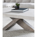 Kosas Home Durant Transitional Wood Coffee Table in Antique White/Corsican Gray