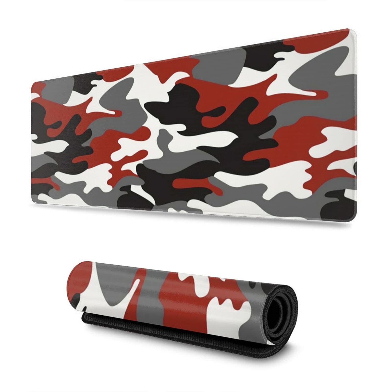 White Black Red Camo Gaming Mouse Pad Large Xl Long Extended Pads Big Mousepad Keyboard Mouse Mat Desk Pad Home Office Decor Acc