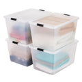 IRIS USA 4-Pack High-Capacity Clip Box with Latching Lids, 55 Quart Storage Bins, Supply Containers for Home, Office & Classroom