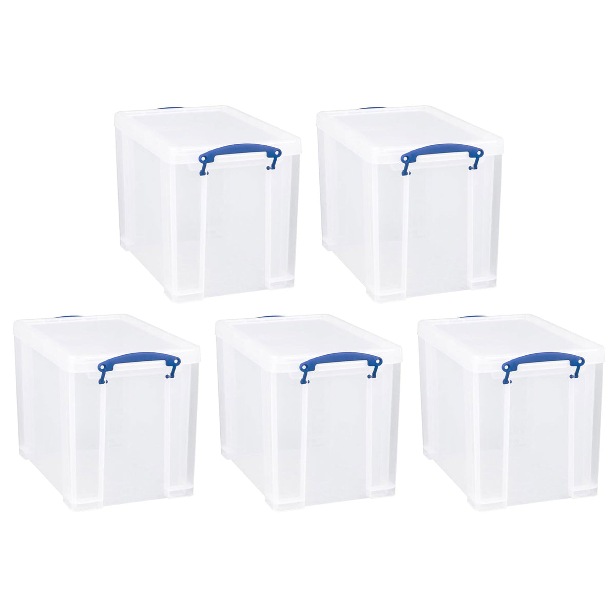 Really Useful Box 19 Liter Plastic Stackable Storage Container, 5 Pack