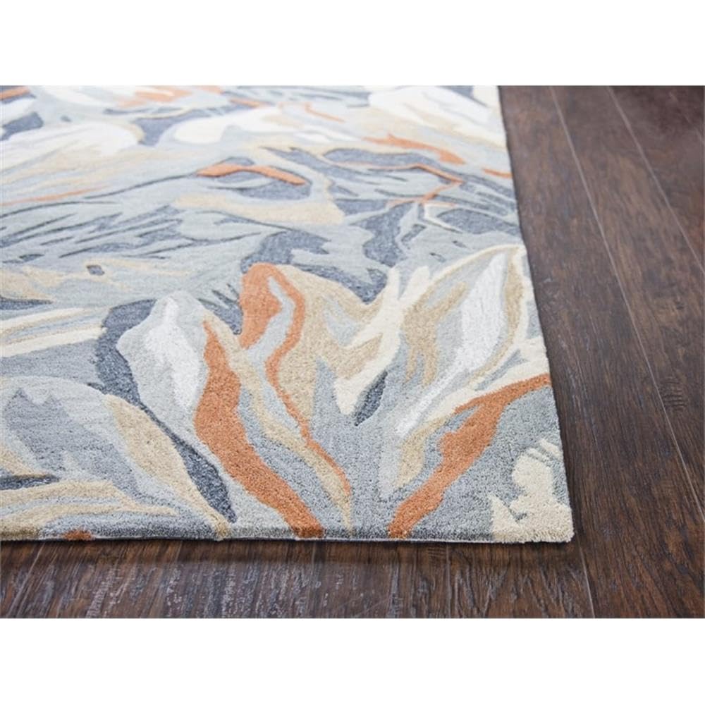Rizzy Home Alora Decor Lapis 9' X 12' Floral Blue/Gray/Beige/Orange Hand-Tufted Area Rug