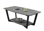 Convenience Concepts Graystone Coffee Table, Weathered Gray / Black Frame