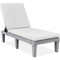 Best Choice Products Outdoor Lounge Chair, Resin Patio Chaise Lounger For Poolside, Backyard, Porch W/Seat Cushion, Adjustable Backrest, 5 Positions, 330Lb Capacity - Gray/White Sand