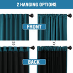 H.Versailtex 100% Blackout Curtains For Bedroom With Black Liner Full Room Darkening Curtains 84 Inches Long Thermal Insulated B