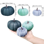 12 Pcs Assorted Small Rustic Harvest Artificial Pumpkins Decorative Pumpkins Foam Pumpkins In Green Blue Gray For Fall Autumn Ha